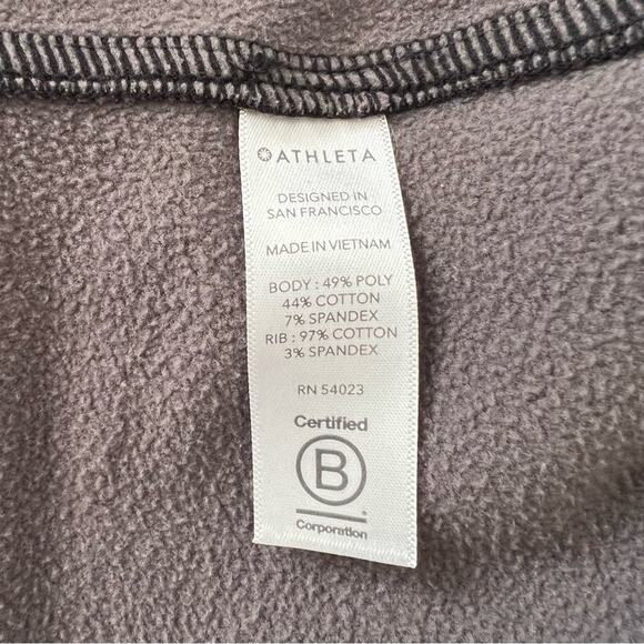 Athleta Triumph Printed Hoodie Sweatshirt Full-Zip Gray Black Camo thumb holes - Picture 10 of 10